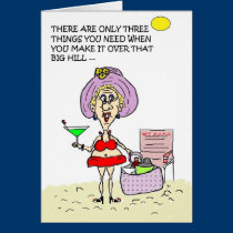 Hot Mama Over The Hill Martini Beach Card cards