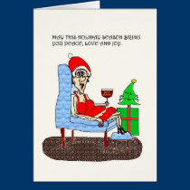 HOT MAMA PEACE LOVE AND JOY CHRISTMAS CARD cards