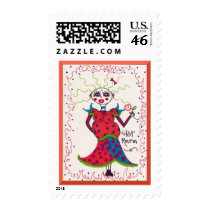 Hot Mama Pregnant Elf Postage Stamps