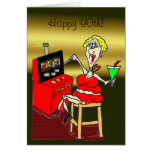 HOT MAMA SLOT MACHINE LUCKY 7'S 90th BIRTHDAY CARD