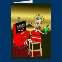 HOT MAMA SLOT MACHINE MARTINI BIRTHDAY CARD cards