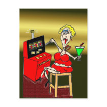 HOT MAMA SLOT MACHINE POSTCARD