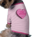 Hot Mama Valentine Pink Candy Heart Dog Shirt petshirt