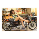 Hot Model On A Classic Z1 Dragbike posters