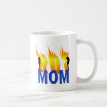 Hot Mom and Flames Coffee Mugs