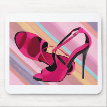 Hot Momma Hot Pink Pumps mousepads by ElainePlesser Hot Momma Hot Pink Pumps mousepads