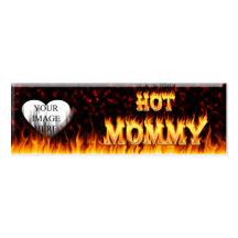 Hot Mommy fire and red marble heart Business Card