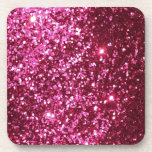 HOT NEON PINK SPARKLE GLITTER BACKGROUND PARTY FUN cork coasters