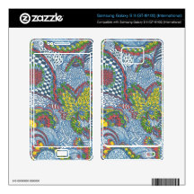 Hot Orange and Blue Samsung Galaxy S II phone skin Samsung Galaxy S II Decal