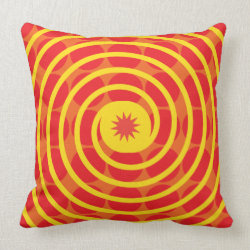 Hot Orange Polka Dots Yellow Spiral Pattern Throw Pillows