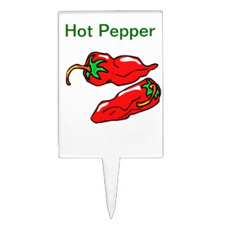Hot pepper pot pick or garden marker cake toppers