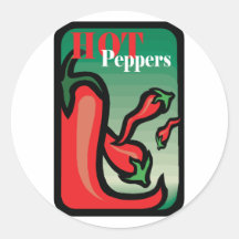 Hot Pepper Text Graphic two chilis Stickers