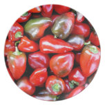 Hot Peppers on a dinner plate. plates