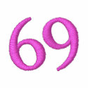 Hot Pink 69 Angel Embroidered Shirt - Customized embroidered shirts by DesignerThreads Hot Pink 69 Angel Embroidered Shirt - Customized embroidered shirts