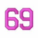 Hot Pink 69 Team Captain Ladies Embroidered Hoodie embroidered shirts by DesignerThreads Hot Pink 69 Team Captain Ladies Embroidered Hoodie embroidered shirts