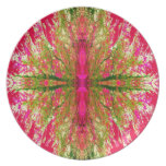 Hot Pink Abstract Art Photo Party Plates