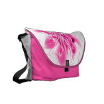 Hot Pink Abstract Flower Messenger Bag