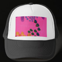 Hot Pink Abstract Painting hats