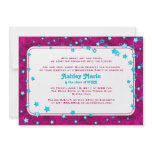 Hot Pink and Aqua Blue Stars Graduation Invitation