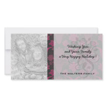 hot pink and black damask.ai photo cards