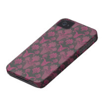 hot pink and black damask iphone 4 case