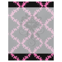 hot pink and black diamond mod damask flyer design