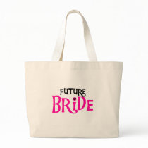 Hot Pink and Black Future Bride Tote Bag