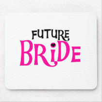 Hot Pink and Black Future Bride Mouse Pad