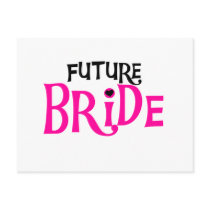 Hot Pink and Black Future Bride Postcards