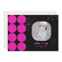 Hot Pink and Black Holiday Photo Card invitations by DesignsByGeorgia Hot Pink and Black Holiday Photo Card invitations