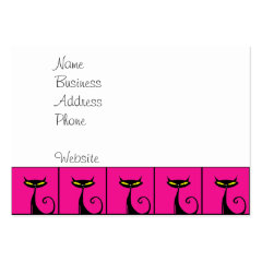 Hot Pink and Black Kitty Cats Collage Business Card