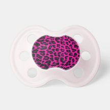 Hot Pink and Black Leopard Print Pacifier