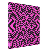 Hot Pink and Black Op Art canvas Canvas Prints