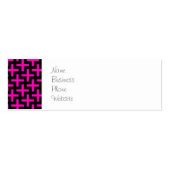 Hot Pink and Black Pattern Crosses Plus Signs Business Card Template