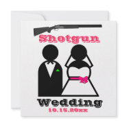Hot Pink and Black Shotgun Wedding Invitations