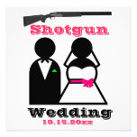 Hot Pink and Black Shotgun Wedding Invitations