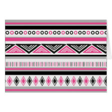 Hot Pink and Black Southwestern Pattern Greeting Card