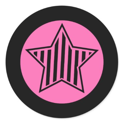 hot pink with black stars background