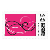 Hot pink and black swirls postage by twunschl Hot pink and black swirls postage
