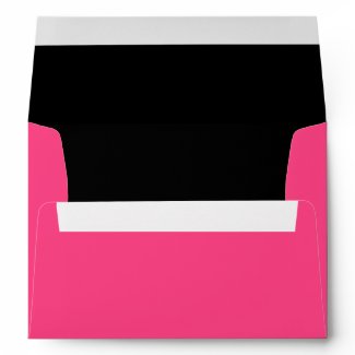 Hot Pink and Black Wedding A7 Envelopes envelope