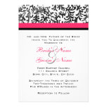 Hot Pink and Black Wedding Invitation