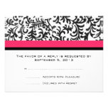 Hot Pink and Black Wedding RSVP Custom Invitation