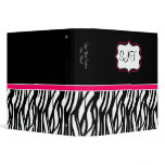 Hot Pink and Black Zebra Binder