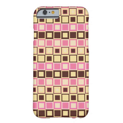 Hot Pink and Chocolate Brown Checkered Pattern Barely There iPhone 6 Case