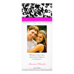 Hot Pink and Damask Delight Wedding Program Customized Rack Card