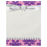 hot pink and deep purple pretty damask pattern flyer design