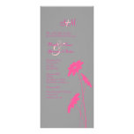 Hot Pink and Gray Wildflowers Wedding Invitation