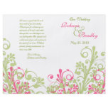 Hot Pink and Green Abstract Floral Wedding Program Custom Flyer