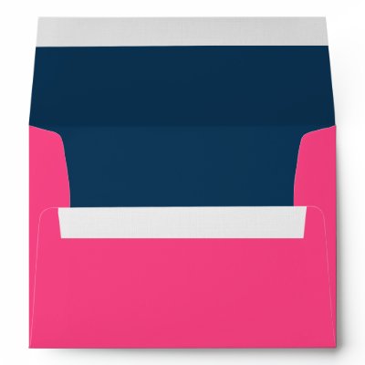 Hot Pink and Navy Blue Wedding A7 Envelopes by wasootch