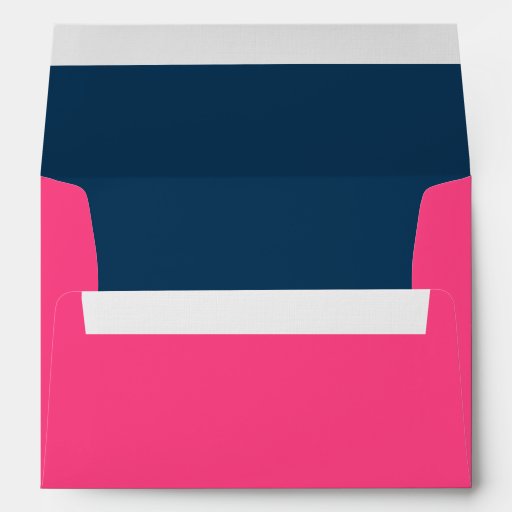Hot Pink and Navy Blue Wedding A7 Envelopes Zazzle